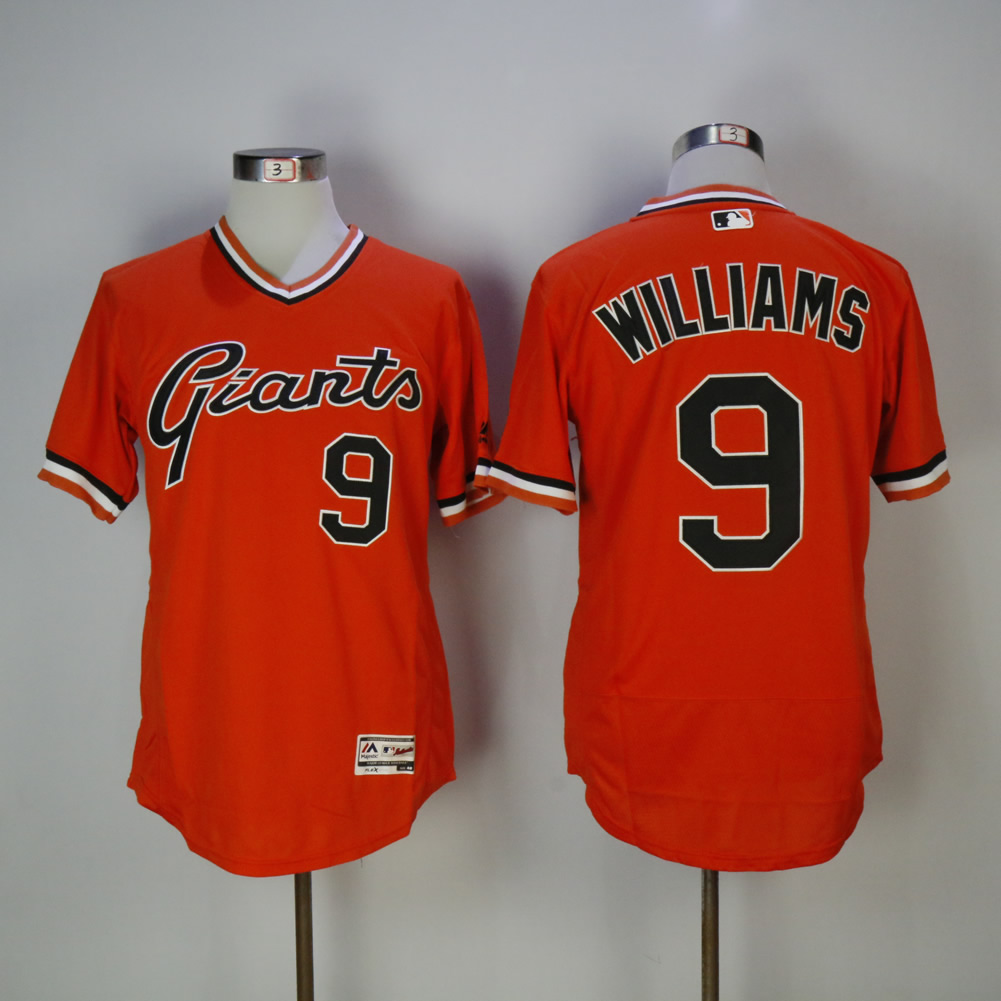 Men San Francisco Giants 9 Williams Orange Elite MLB Jerseys
